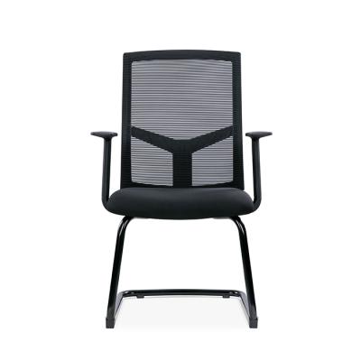 China Foldable Executive Conference Room Reception Chair Mid-Back Waiting Guest Chairs Lumbar Support And Armrests for sale