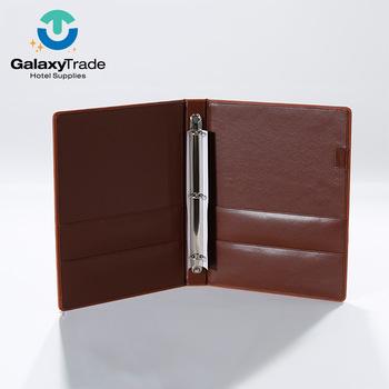 China Hotel Service Cheap Modern Luxury High Quality Custom Guide Faux Leather Price Faux PU Leather Folder A4 Folder for sale