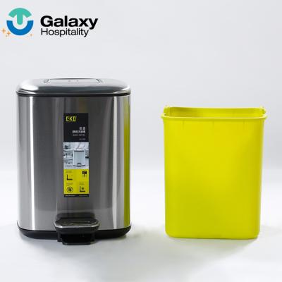 China Custom Viable High End Leather Smart Bin Hotel Garbage Room Rubbish Bin Garbage Bin Garbage Bin Trash Can for sale