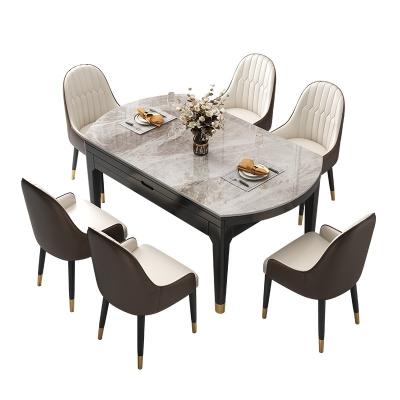 China Extendable Italian Luxury Home Extending Round Dining Table Sets for sale