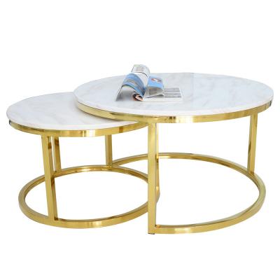 China Glass Adjustable Hot Simple Luxury Marble Top Desk Decoration Design Furniture Living Room Round Coffee Table (Other) for sale