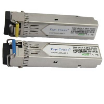 China Compatible Ethernet Transmission GLC-BX40-U-I 1.25G SFP 40km 1310/1550nm BIDI SFP Fiber Transceiver Module for sale