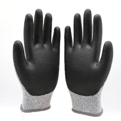 China Level Anti-Cut CE 5 PU Gloves Cut Resistant Work Glove PU Coated Safety Gloves for sale