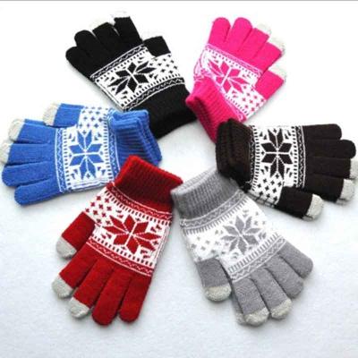 China Warm 3 Finger Sensor Text Touch Screen Winter Glove Acrylic Touch Screen For Smartphone Mobile Phone for sale