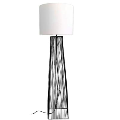 China Modern Indoor Fabric Shade Painting Metal Corner Room Lamps Home Decor Floor Standing Bedside Floor Lamp Modern Bedside Floor Lamp for sale