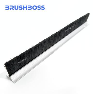 China Dustproof High Temperature Resistant Strip Brush With Aluminum Alloy Base Support Bearing H/F/T Profile Support for sale