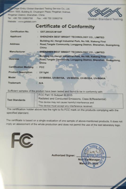 FCC - Shenzhen Best Bright Technology Co., Ltd.