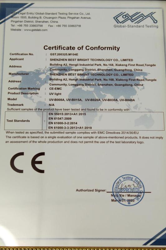 CE - Shenzhen Best Bright Technology Co., Ltd.