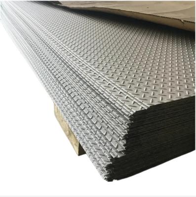 China 16 Gauge 18 Gauge SS Steel Sheet A240 Embossed Checkered Stainless Plates for sale