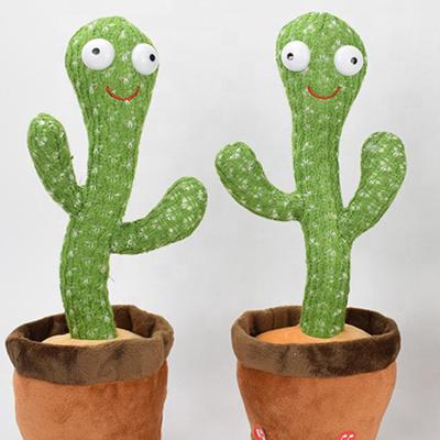 China Dancing Ready Goods Wholesale Flowerpot Stuffed Cute Twisting Dancing Cactus Doll Singing Music Dancing Cactus Plush Talking Toy for sale