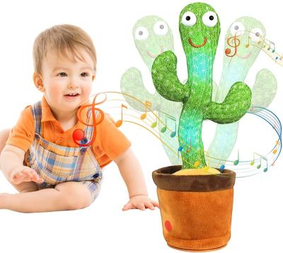 China New Dancing Christmas Gift For Kids Cactus Planet Toys Talking Singing Dancing Cactus Toy Twisted Plush Toy for sale