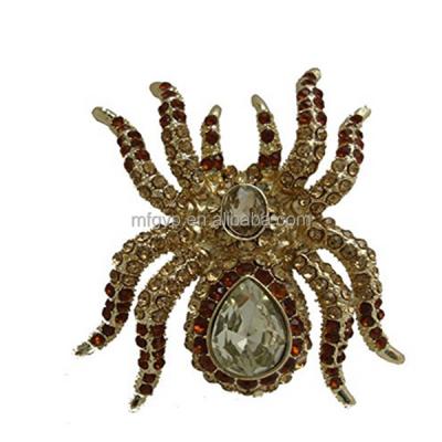 China Antique Brooch Pin Rhinestone Crystal Lapel Pin Europe Spider Shape for sale