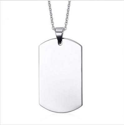 China Custom Blank Metal Europe Stainless Steel ID Dog Tag Pendant Neck Chain for sale