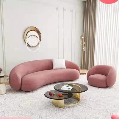 China Other Semicircular Modern Light Luxury Italian Minimalist Fabric Fabric Living Room Sofa Arc Designer Special Shaped Sofa for sale