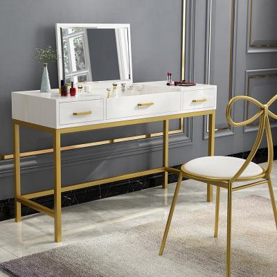 China Other high quality Nordic modern simple designs light up stool luxury mirror and dressing table for sale