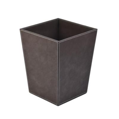 China Sustainable Handmade Modern Custom Office Hotel Room Dust Bin Brown Waste Bin Custom Dust Bins for sale