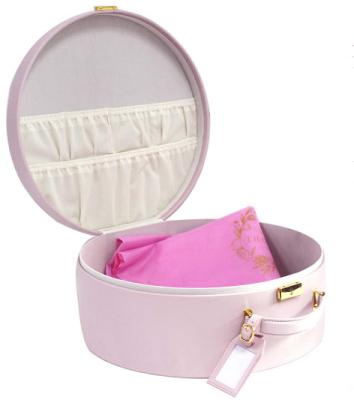 China Viable Wholesale Shoes Case Custom White Round Shoe Box PU Leather Storage Box for sale