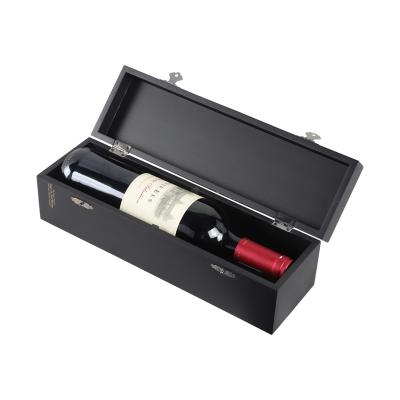 China Handmade Luxury Wine Crate Wooden Liquor Packing Box Simple Wine Gift Holder With Lid for sale