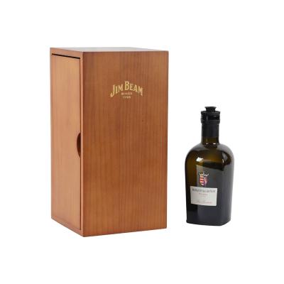 China Custom Luxury Wooden Wine Bottle Box Gift Stocked Single Wine Display for sale