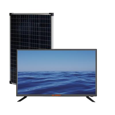 China TV Set 40W PV Home Embedded Panel LED TV Rechargeable Battery Solar Powered 24 Inch LFP TV Kit For Rural Villages for sale