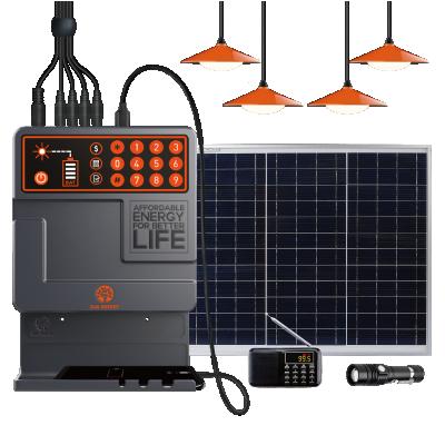 China 4 Mini Solar Home Lighting Kit PAYG Solar LED Lamps Solar Home Radio Solar Home System PAYGO For House Use And Camping for sale