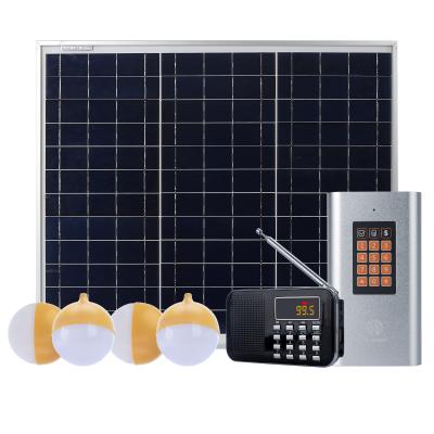 China JUA Energy Home Pay As You Get In Home Solar Lighting System Solar Home Energy System With 4 LED Lights for sale