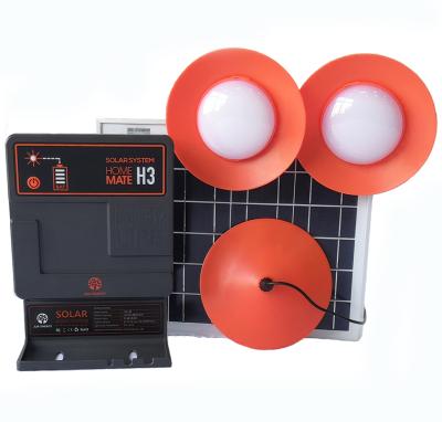 China DC 12V Solar Power Fan Mini Home Lighting Solar Power Home System with 3 LED Lamps for Africa for sale