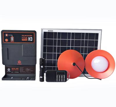 China 20W Home Off Grid Solar Powered Systems Mini Solar Panel Light Kit with FM Radio Torch Flashlight for sale