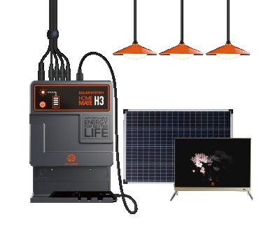 China Home 19 inch TV 12V Solar Home Renewable Energy System With 3 LED Light Lamps for sale