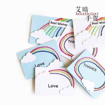 China Unicorn Holographic Rainbow Hemp Rope Die Cut Greeting Card Thank You Card Europe Wholesale Small for sale