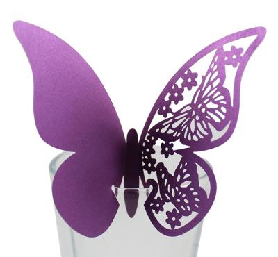 China Materials that respect the environment. Gift Non-Toxic Aegean Laser Cut Gold Butterfly Decoration Wedding Birthday Party Supplies For Cup Card for sale