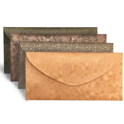 China Materials that respect the environment. Free Sample Bronze Vintage Paper Envelope Non-Toxic Packaging Stationary Writing Paper And Envelopes for sale