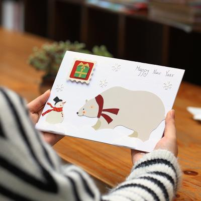 China Custom Europe DIY 3d Christmas New Year Greeting Card Pop Up Festival Cards for sale