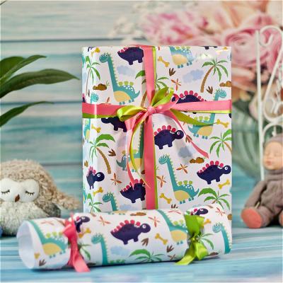 China Handmade Craft Children's Gifts Eco Friendly Animal Printed Gift Wrapping Paper For Bouquets for sale