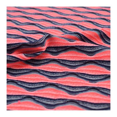 China Hot sale jacquard ladder shape jacquard knitted fabric yarn dyed for swimwear sports dress for sale