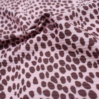 China Stretch Leopard Printing 4 Way Stretch Jacquard Rib Fabric For Women Bikini Swimwear for sale