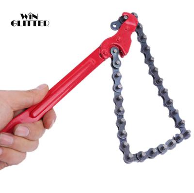 China Chain Type Oil Filter Wrench Heavy Duty Adjustable Chain Tube ALLOY Wrench for sale