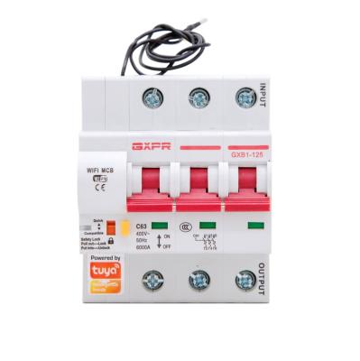 China PA6 GXB1 3pole WiFi Automatic Circuit Breaker 16A 125A Switch Overload Short Circuit Protection Smart Work With Alexa Tuya for sale