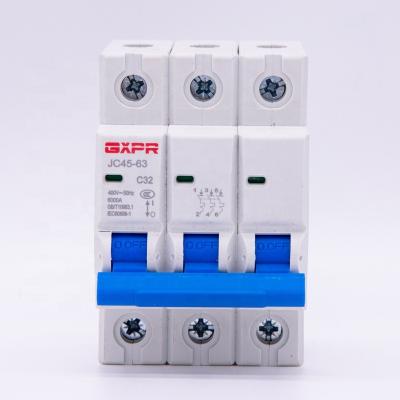 China GXPR JC45 Current Protection Mcb Mini Electric Circuit Breaker 4.5 3 Pole 16a 32a 60 Amp 10000Times for sale