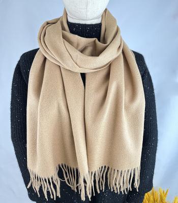 China Pure Wool Scarf Women's Woolen Winter Solid Color Thickened Soft Scarf For Women for sale