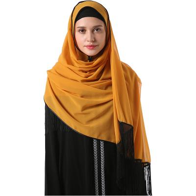 China Simple and Fashionable Chiffon Chiffon Head Scarf for Women with Muslim Ethnic Style Hijabs for sale