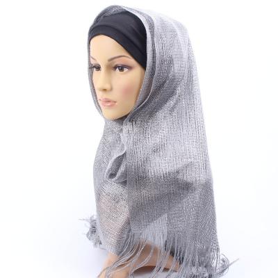 China Solid color popular muslim lady head hijabs, arabic silk scarf and beard scarves for women for sale