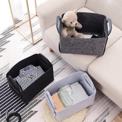 China 100% Durable Basket Felt Storage Bin/Eco-Friendly Washable Storage Felt Folding Cloth Storage Toys Laundry Hamper Organizer for sale