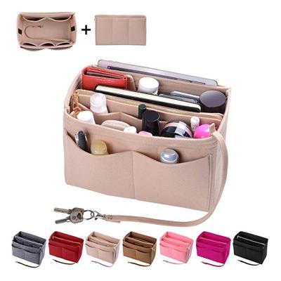 China Insert Bag High Quality Cosmetic Bag Felt Makeup Travel Bag Insert Organizer for sale