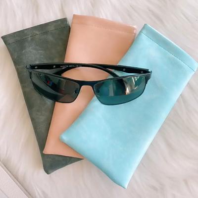 China 100% Eco-friendly Durable Colorful PU Leather Sunglasses Bag Presbyopia Glasses Bag Eyeglasses Pouch for sale