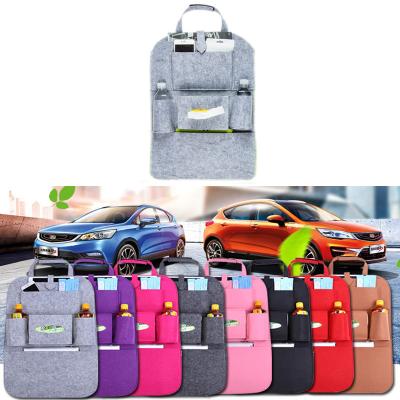 China Wholesale Custom Felt Car Backseat Organizer Car Back Seat Storage Hanging Bag Organizer for sale