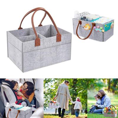 China 2019 Felt Tote Bag Sturdy Portable Amazon Baby Diaper Cart Bag Organizer for sale