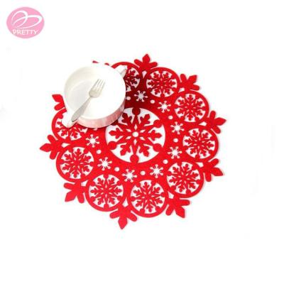 China Viable Die Cut Felt Snowflake Place Mats For Christmas Decoration for sale