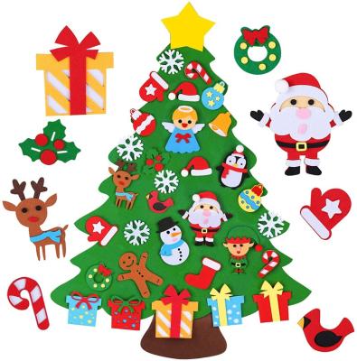 China Christmas Hanging Decoration Hanging Christmas Decorations Gift DIY Felt 3D Christmas Tree Kids Christmas Tree For Toddlers for sale