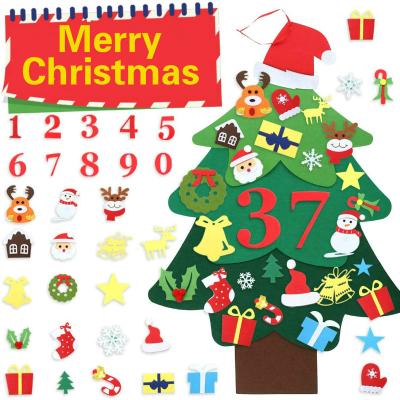 China Wholesale Hanging Christmas Decoration DIY 3D Felt Toddler Christmas Tree New Year Kids Gifts for sale